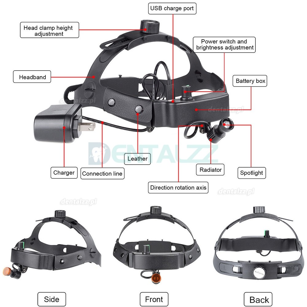 YUYO DY-509 Lampa Czołowa LED Bezprzewodowa 3W Stomatologiczna